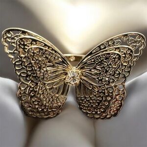 Gold Butterfly Statement Ring
